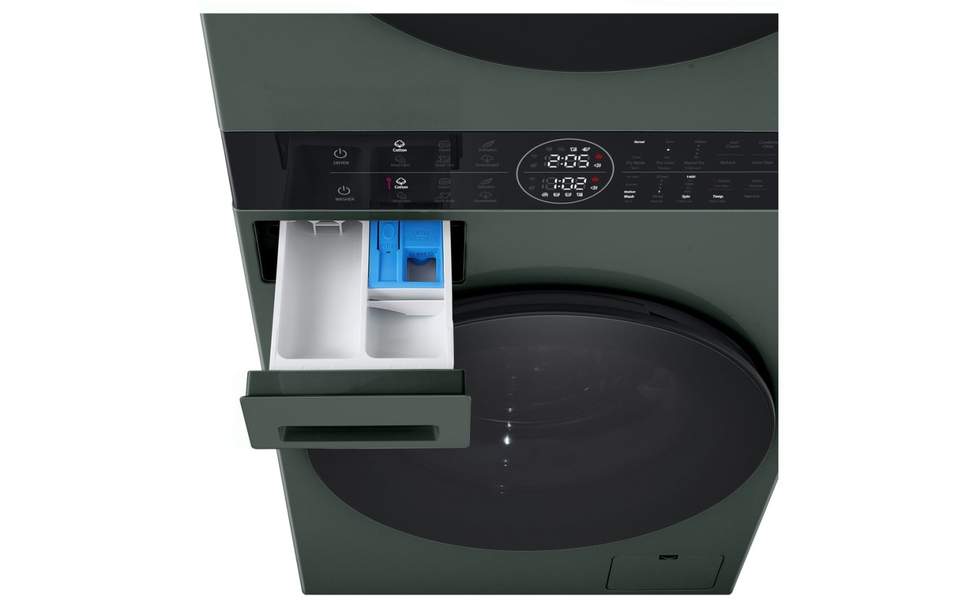 LG 12/10kg WashTower&trade; Stacked Washer Dryer (Forest Green) WWT1210FGX