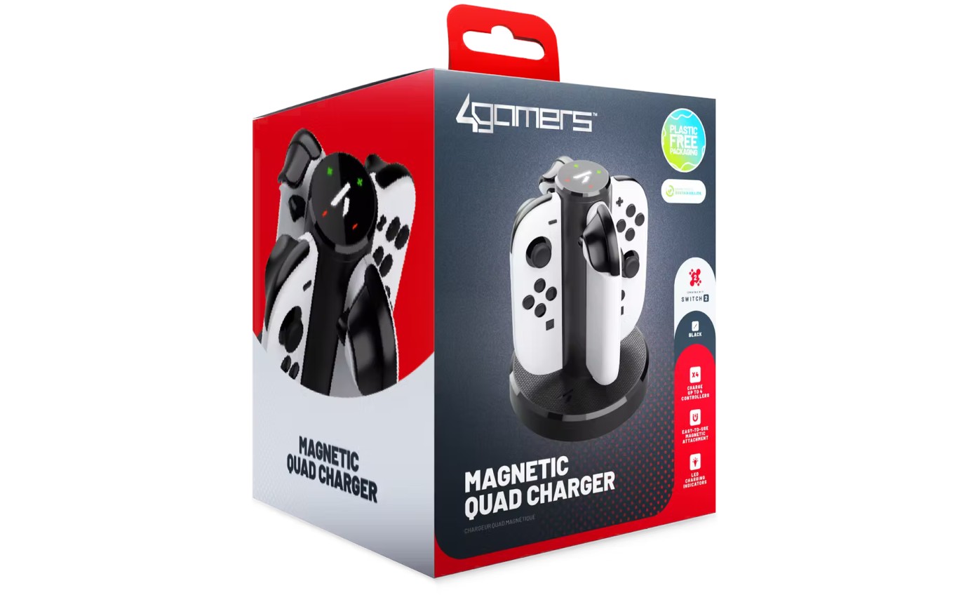 4Gamers Magnetic Quad Charger for Switch 2 S2QCD4G