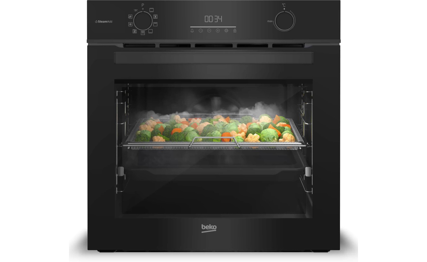 Beko 60cm Pyrolytic Built-in Oven with SteamAdd & Airfry BBO6851PDX
