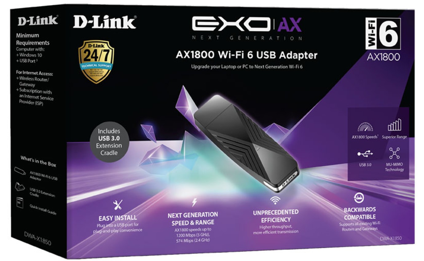 D-Link AX1800 Wi-Fi 6 USB Adapter DWAX1850