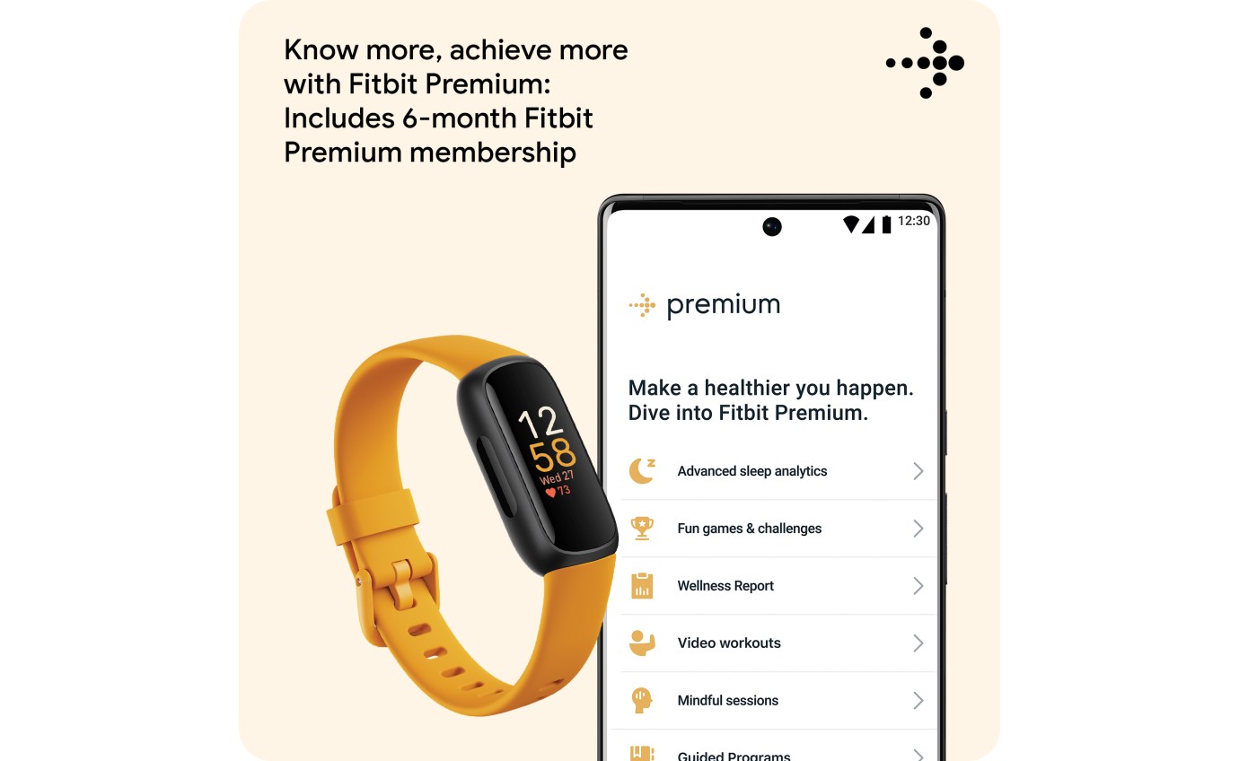 Fitbit Inspire 3 Smartwatch (Morning Glow/Black) FB424BKYWFRCJK