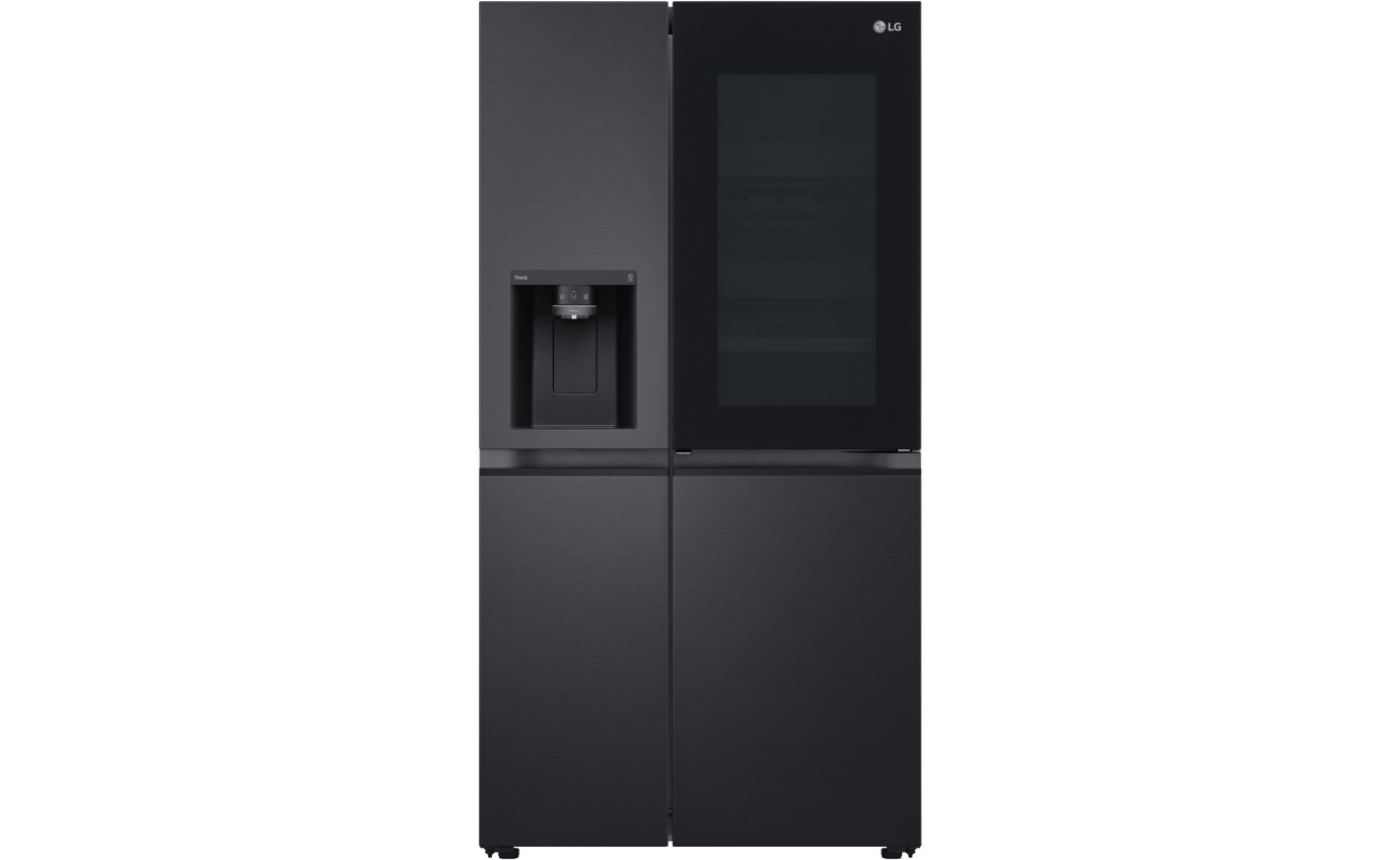 LG 635L InstaView Side By Side Fridge (Matte Black) GSV600MBLC