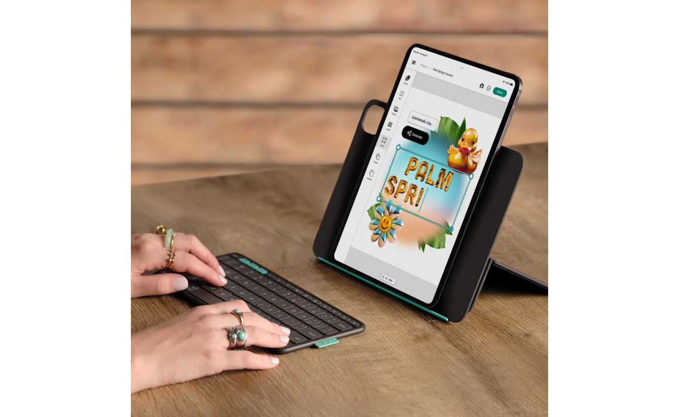 Logitech Flip Folio for iPad Pro 11 inch M4 & Air 11 inch M2/M3 & 5th Gen (Graphite) 920013409