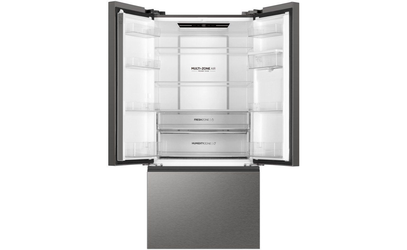 Haier 509L 500 Series French Door Refrigerator Freezer (Satina) HRF510FHS