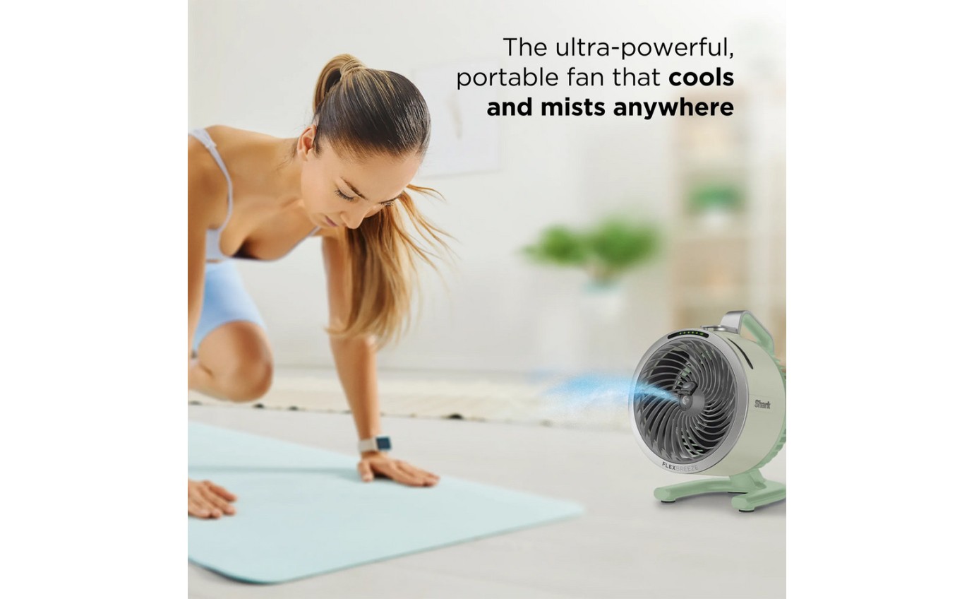 Shark FlexBreeze HydroGo Misting Portable Fan (Honey Dew) FA052QGN