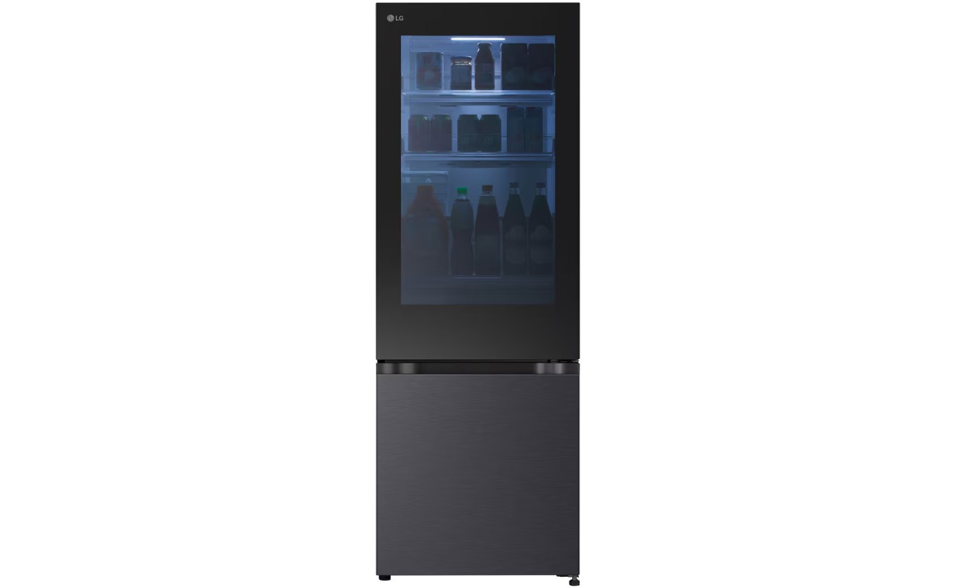 LG 340L Instaview Bottom Mount Fridge (Matte Black) GBV300MBL