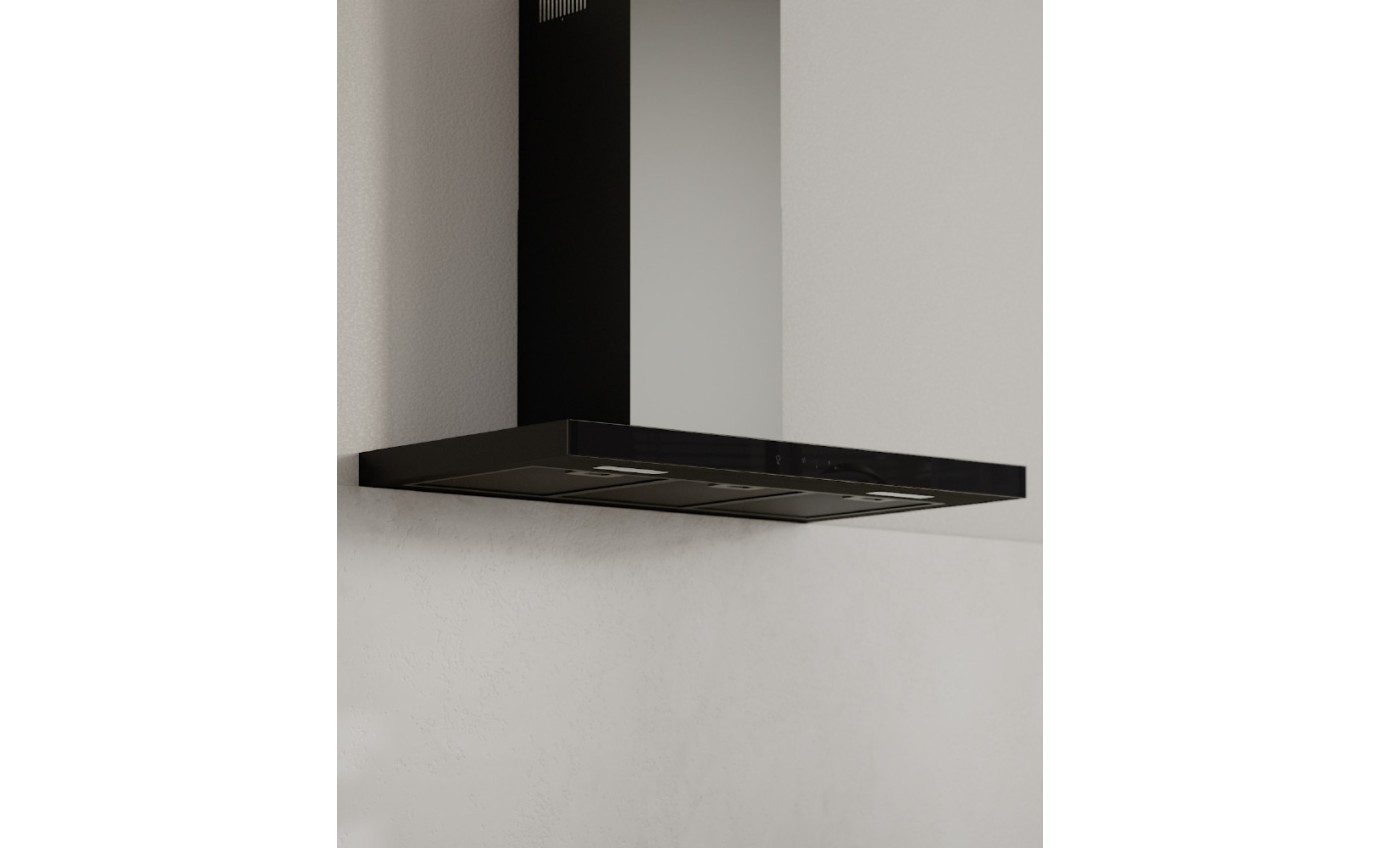 Haier 90cm 600 Series Box Chimney Wall Rangehood (Black) HC90BMB2