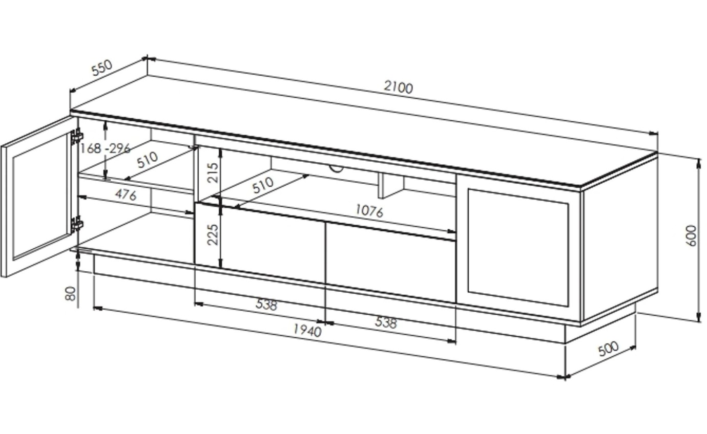Tauris Titan 2100mm TV Entertainment Unit TITAN2100BLK