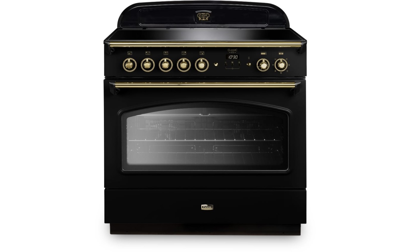 Falcon 90cm Classic FX Induction Freestanding Oven (Black/Brass) CLA90FXEIBLBR