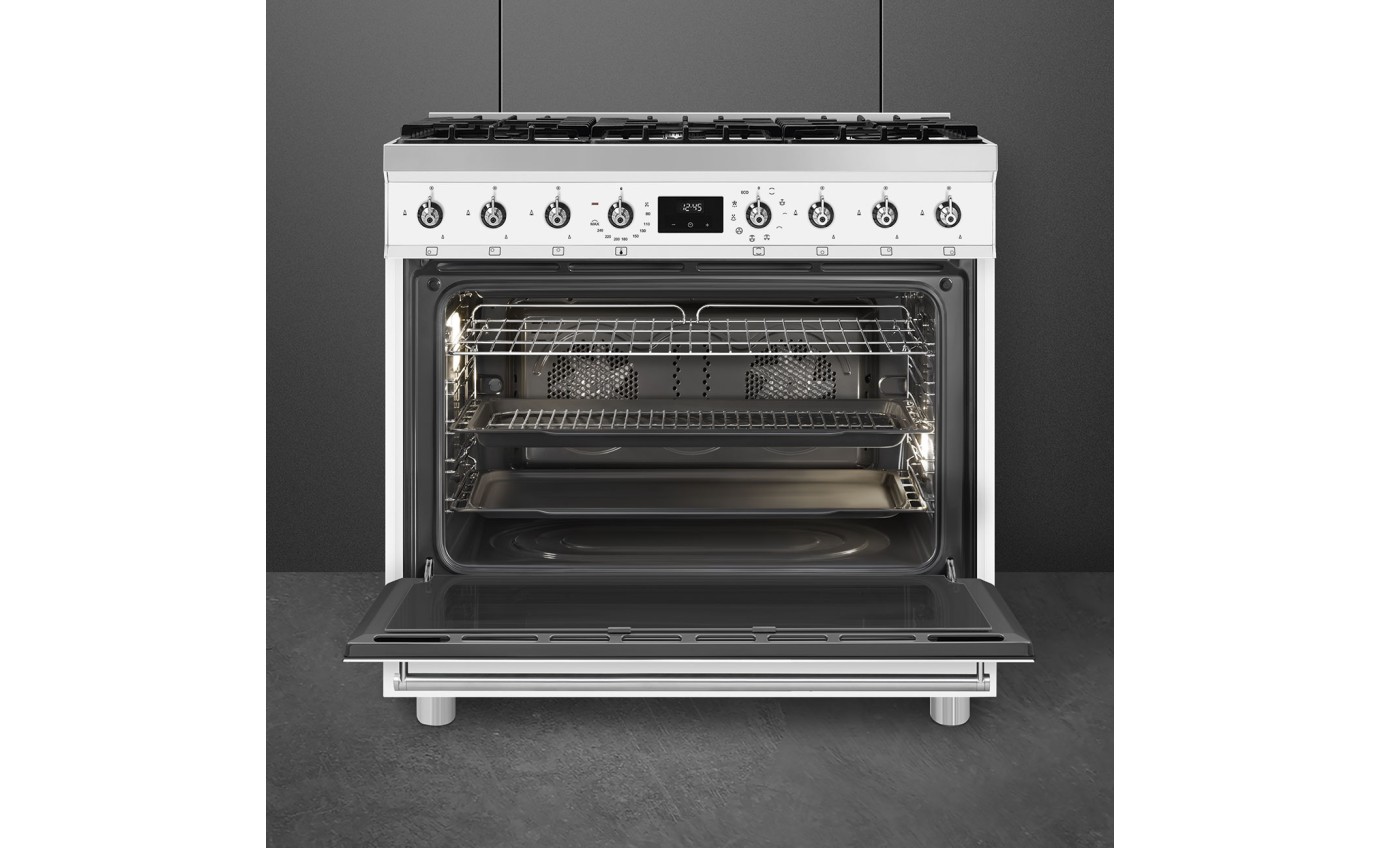 Smeg 90cm Dual Fuel Freestanding Oven CS9GMWHA2