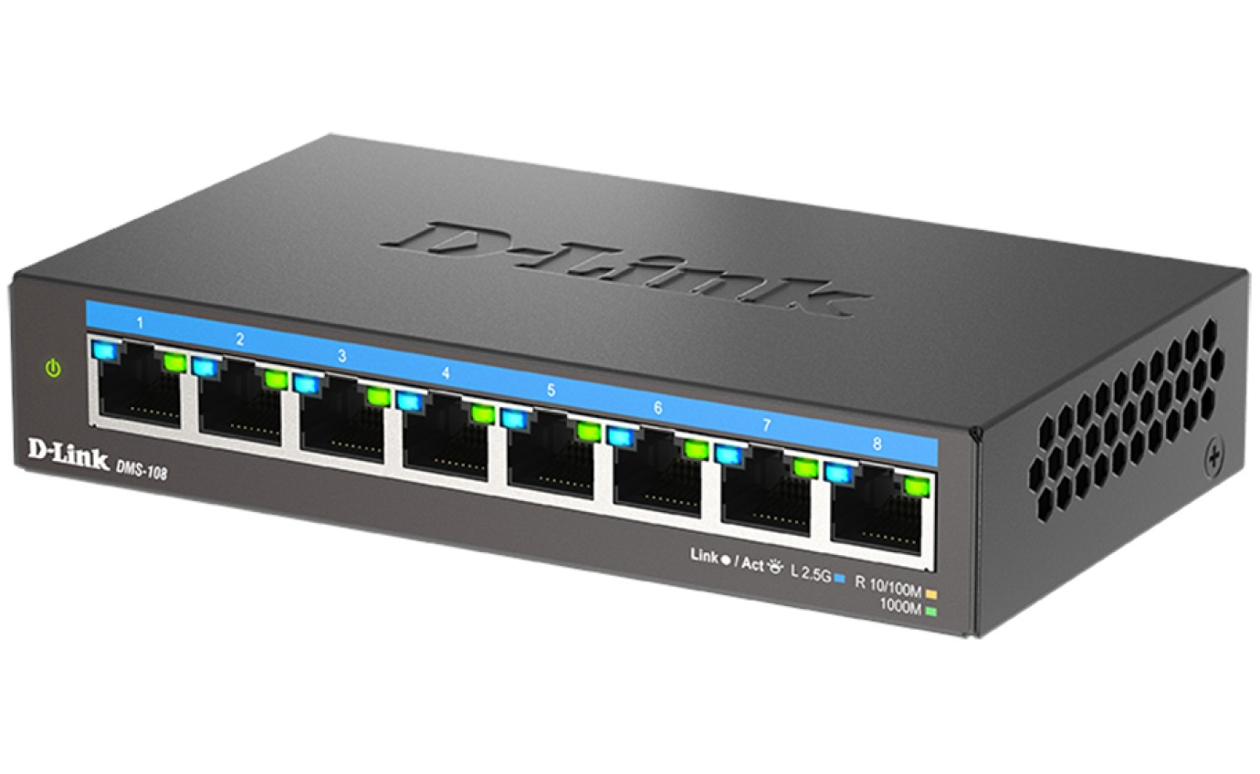D-Link 8-Port Multi-Gigabit Desktop Switch (Metal Housing) DMS108