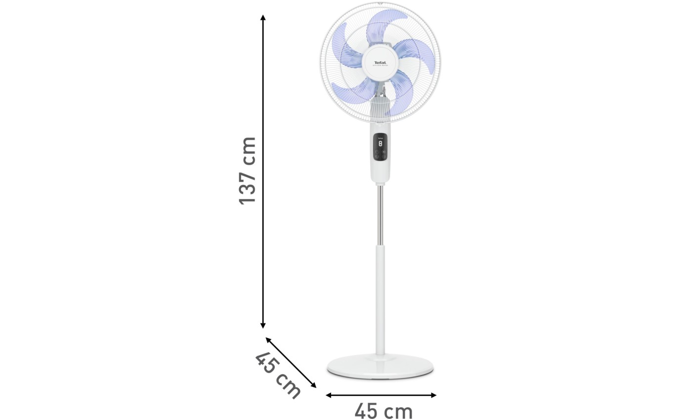 Tefal Turbo Silence Eco Pedestal Fan with Remote VF5450