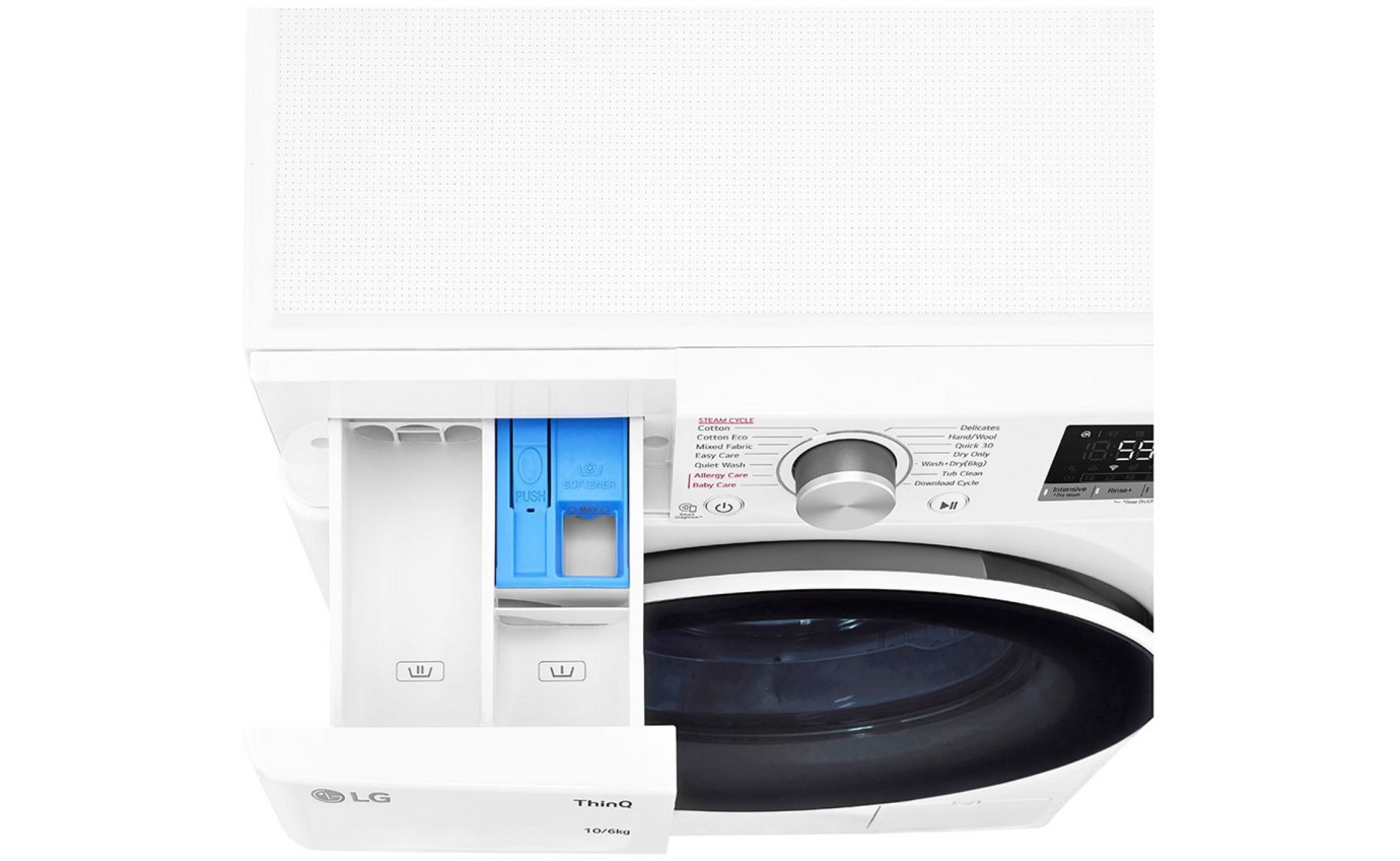 LG 10kg/6kg Front Load Washer Dryer Combo WVC51410W