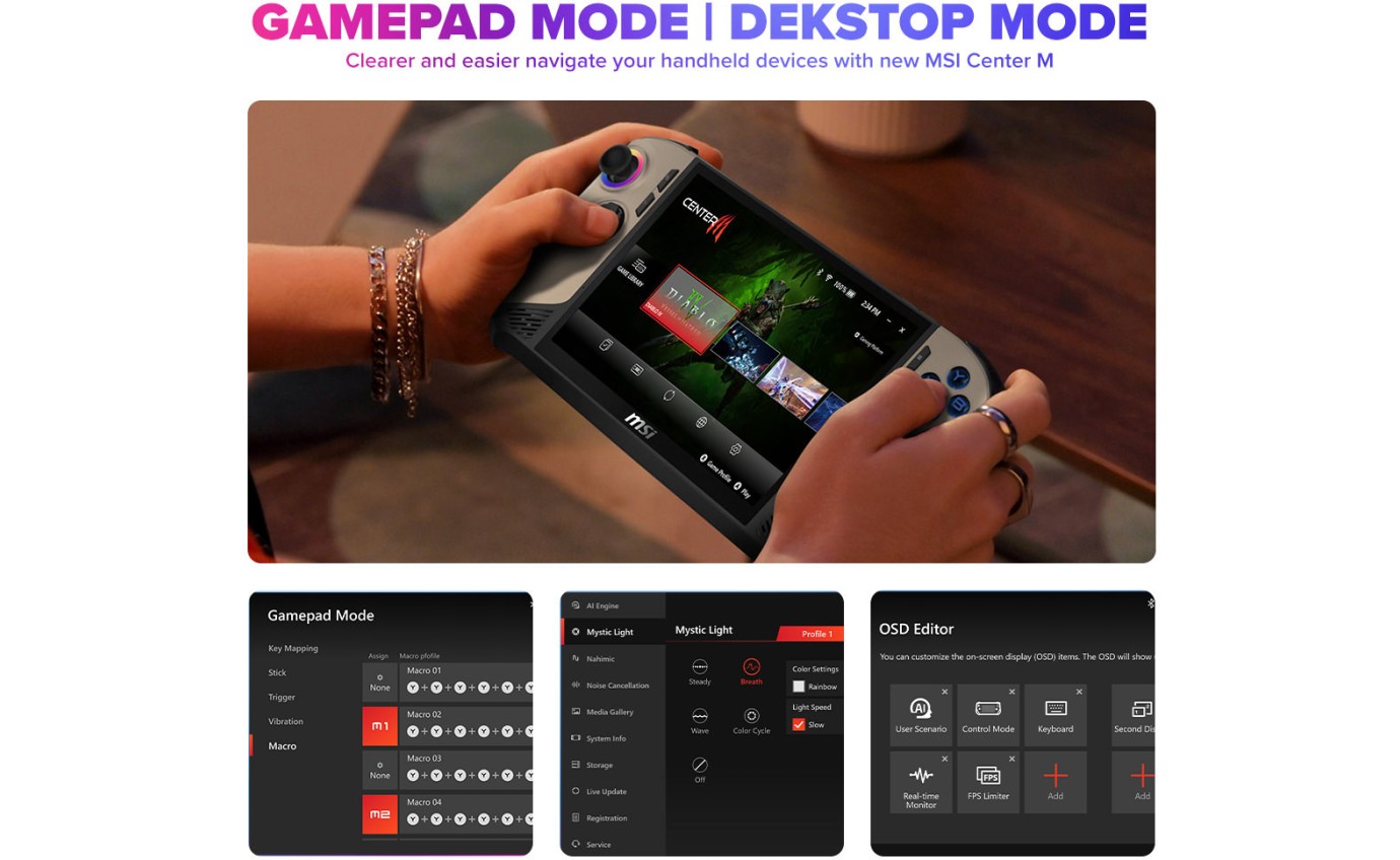 MSI Claw 8 AI+ Handheld Gaming Console Ultra 7 1TB A2VM004AU