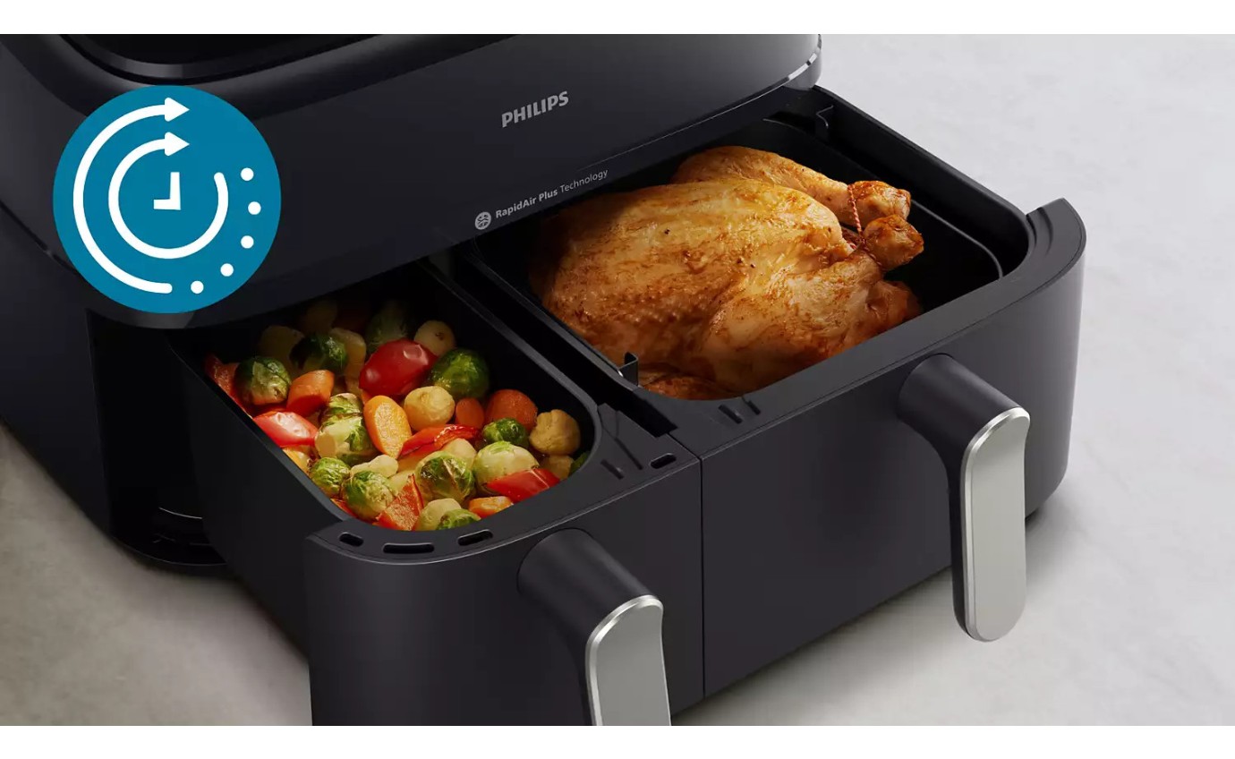 Philips 5000 Series Dual Basket Airfryer XXL (Black) NA55100
