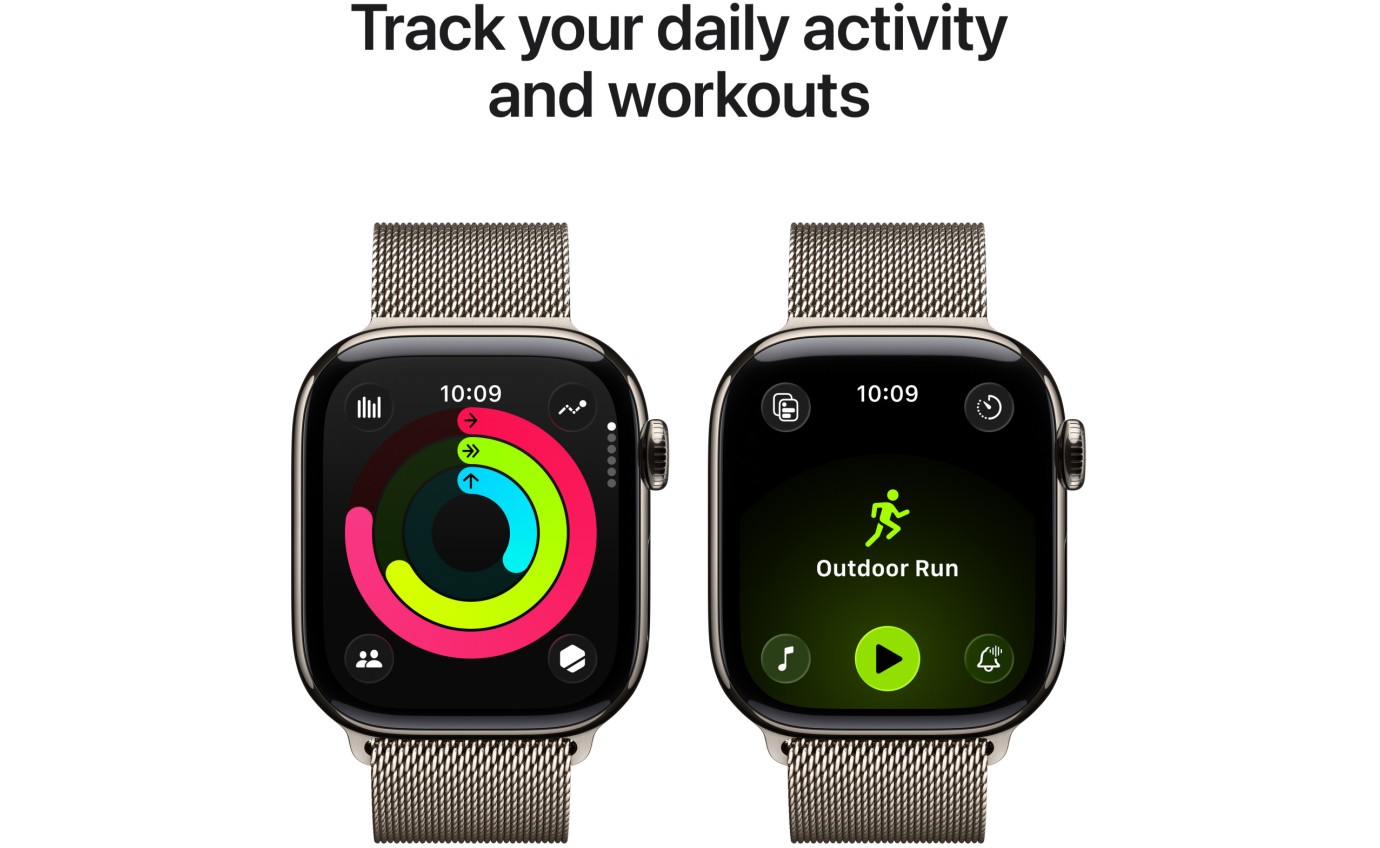 Apple Watch Series 11 GPS + Cellular 42mm Natural Titanium Case with Natural Milanese Loop MF8P4XA