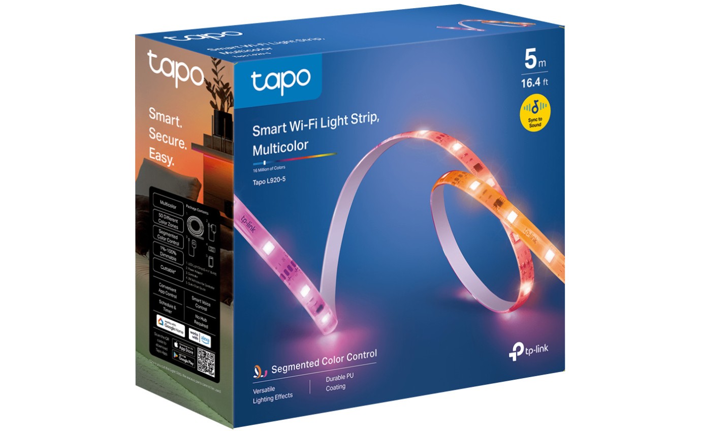 Tapo Smart Wi-Fi Light Strip with Multicolour Zones (5m) TAPOL9205