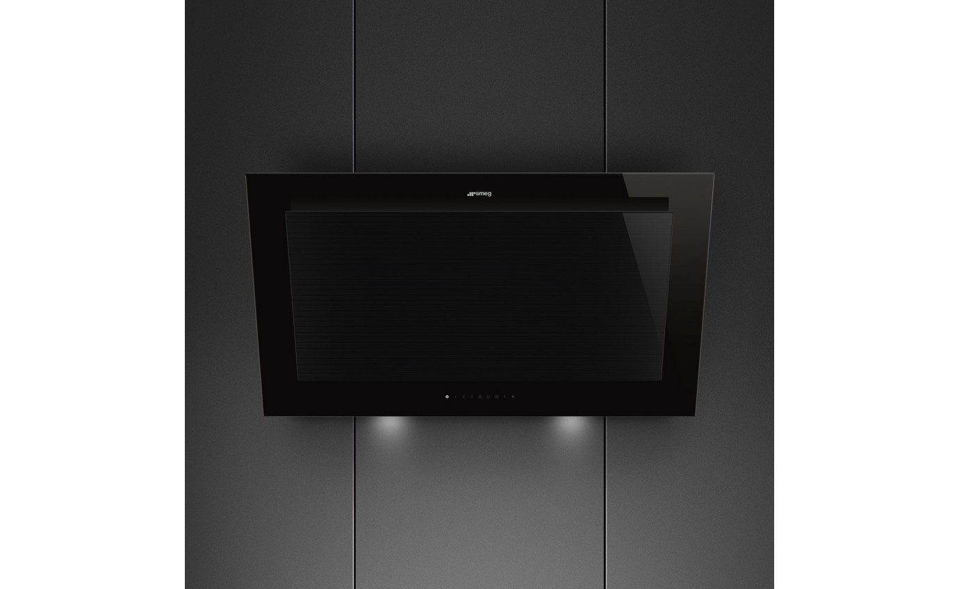 Smeg 90cm Linea Vertical Rangehood (Midnight Black) KV194B3