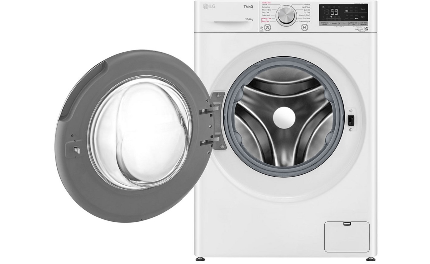 LG 10kg/6kg Front Load Washer Dryer Combo WVC51410W