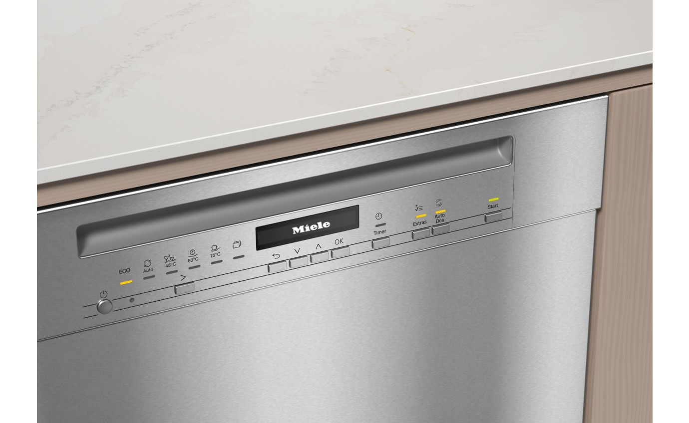 Miele 60cm Built-under Dishwasher with AutoDos (CleanSteel) G7130SCUCLST