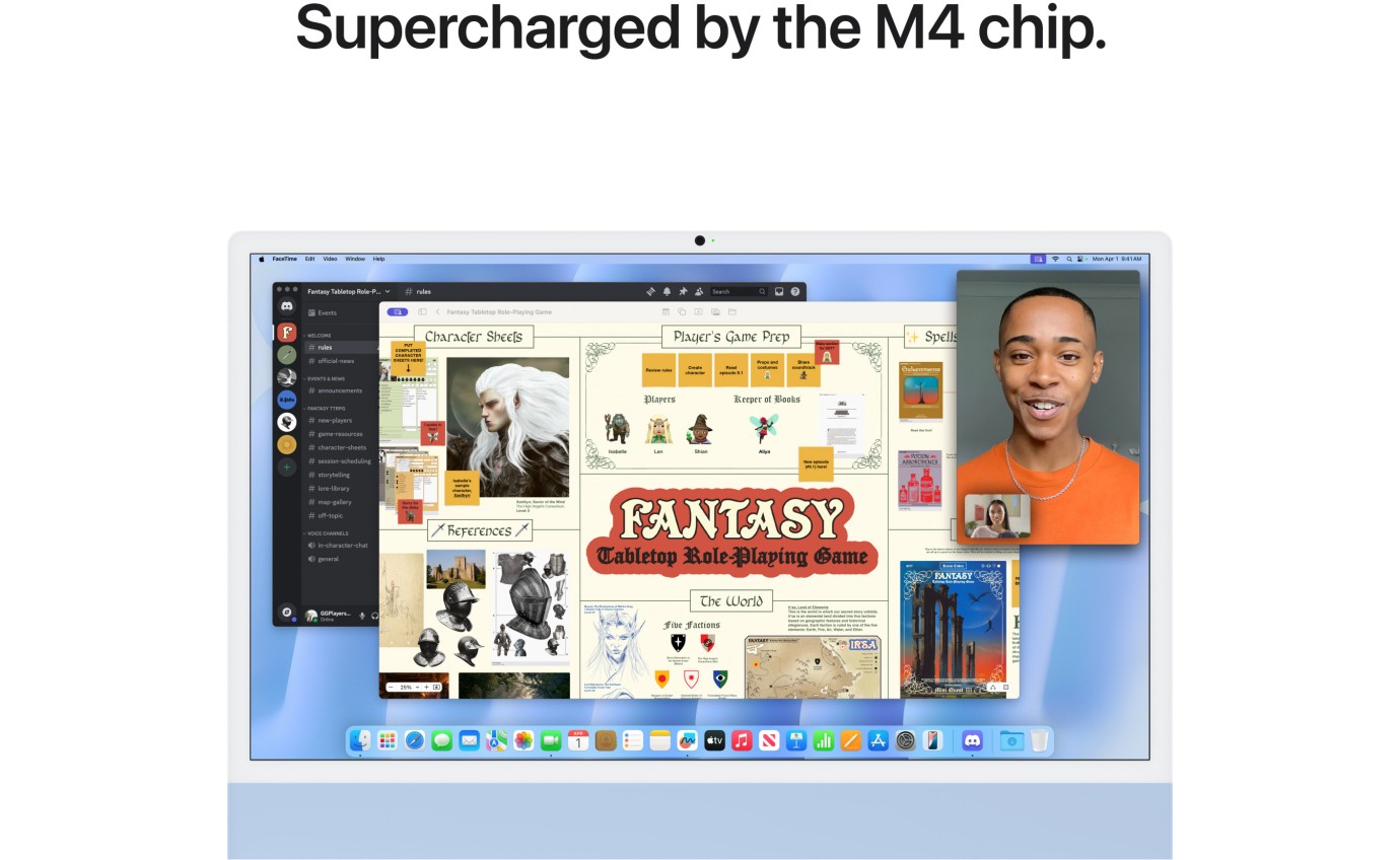 Apple iMac 24 inch Retina 4.5K M4 Chip 10-Core CPU 10-Core GPU 16GB RAM 256GB (Blue) MWV13XA