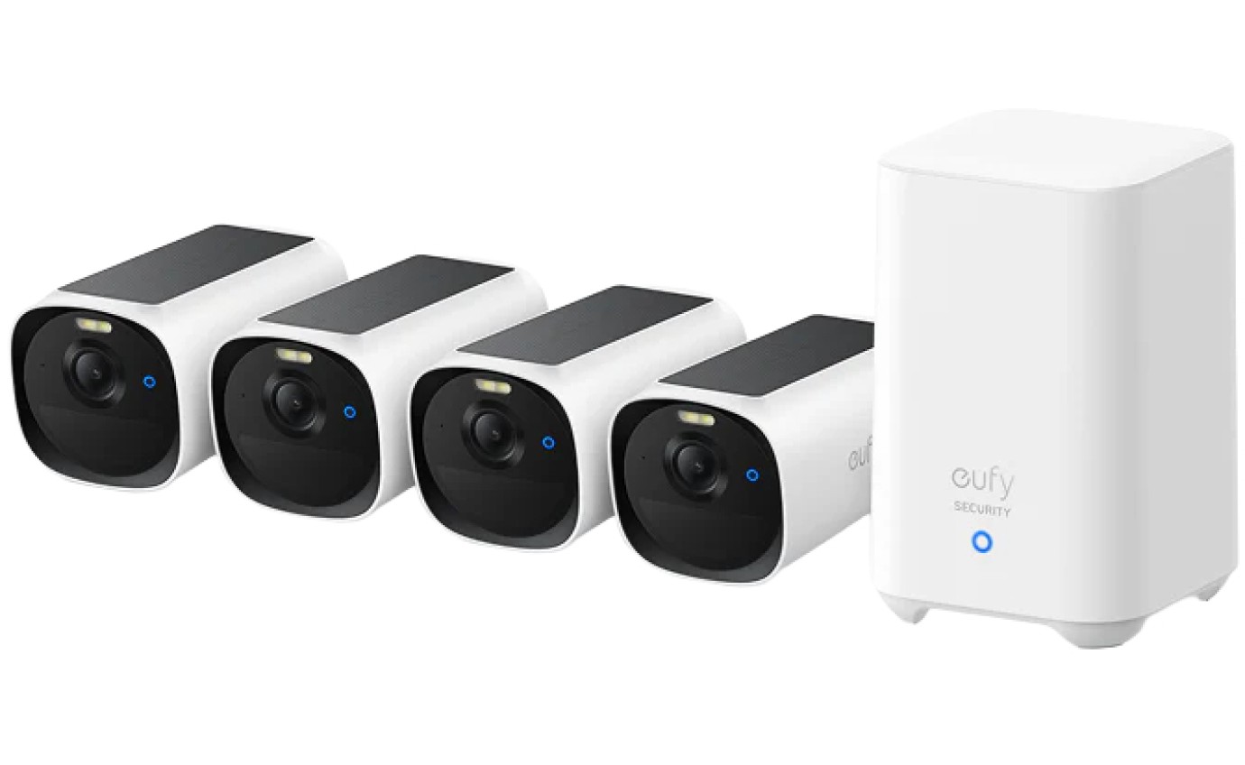 eufy Security eufyCam E40 Essential 4-Cam Kit with Homebase 2 E8144T23