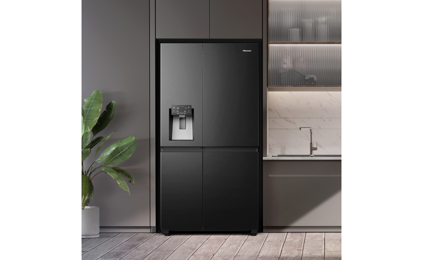 Hisense 632L Side by Side Fridge (Black) HRSBS633BW