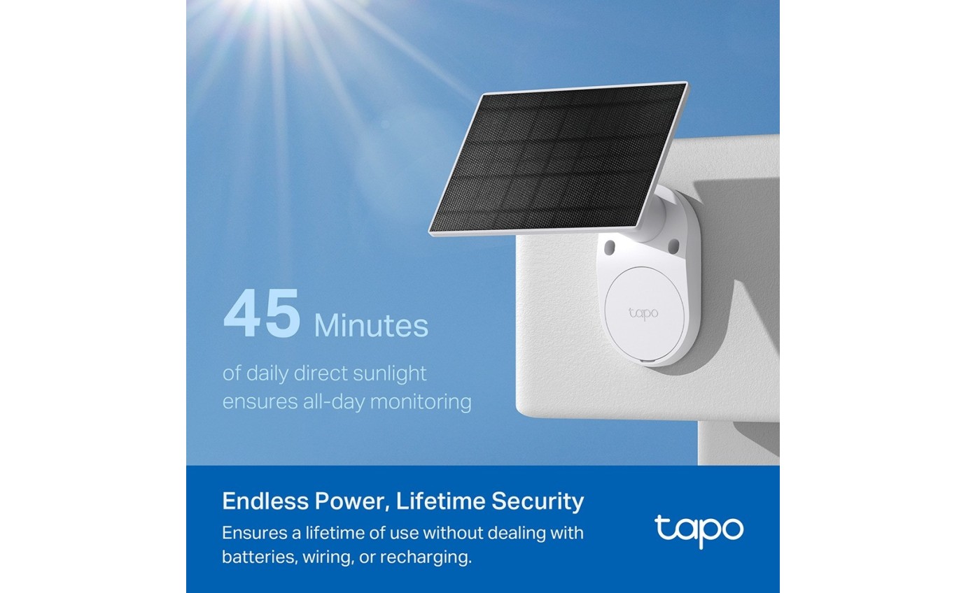 Tapo 2K 3MP Smart Wire-Free Indoor/Outdoor Solar-Powered Security Camera Kit TAPOC410KIT