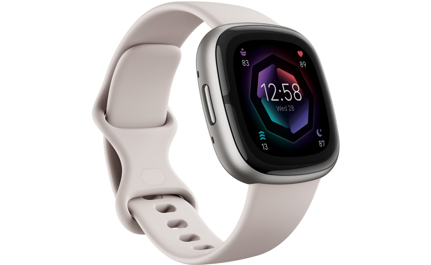 Fitbit Sense 2 Smartwatch (Lunar White/Platinum Aluminium) FB521SRWTFRCJK