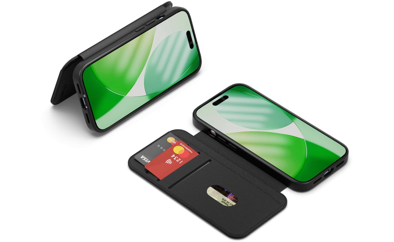 Cygnett MagWallet Magnetic Leather Wallet Case for iPhone 17 (Black) 11901341002