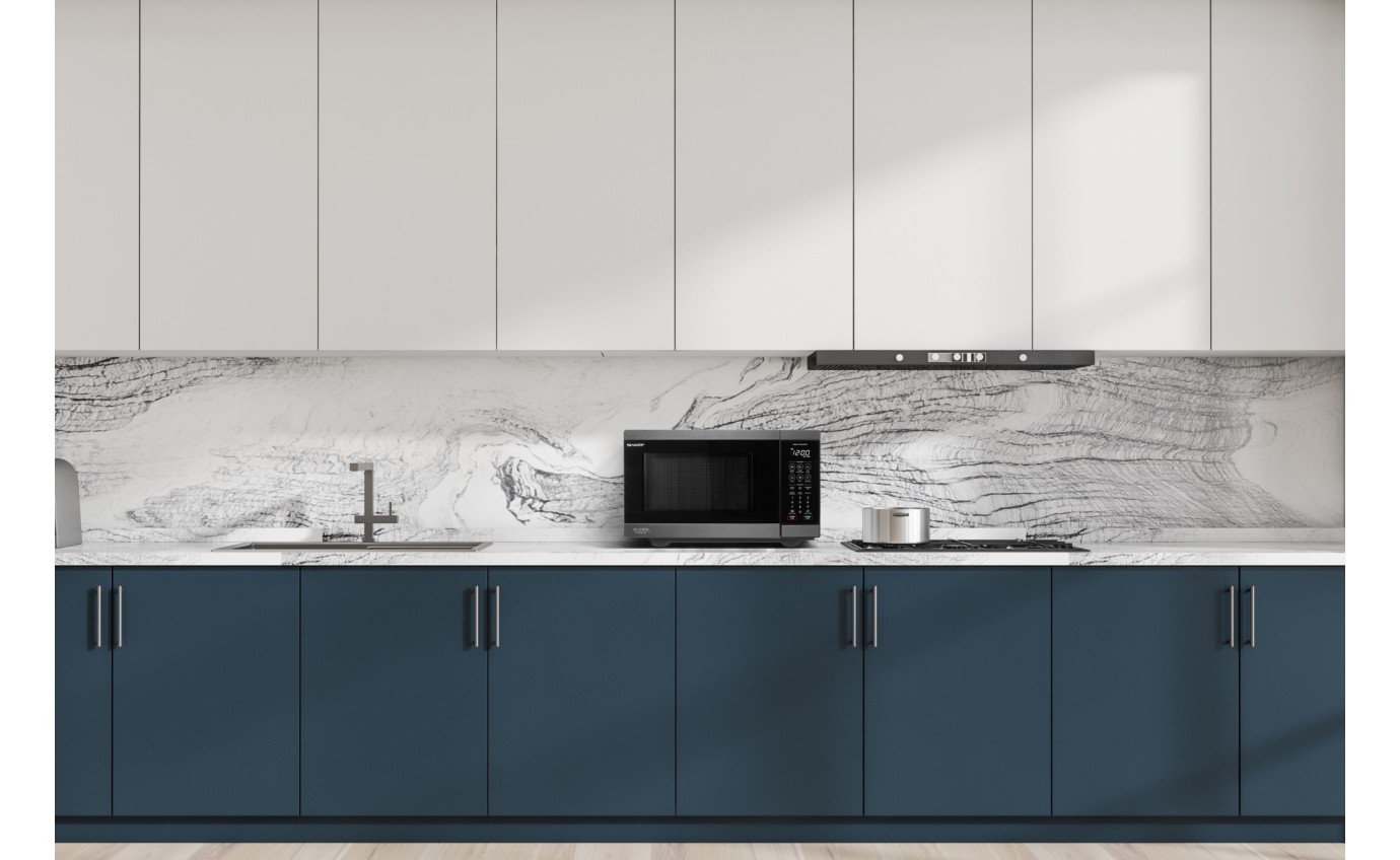 Sharp 26L Flatbed Microwave Oven (Black Stainless Steel) SM267FHBS