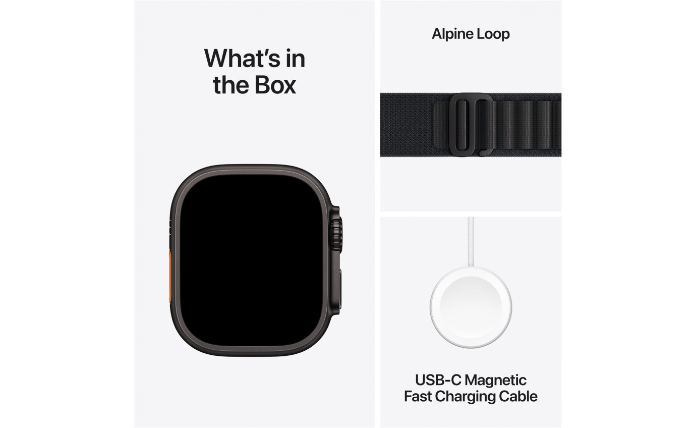 Apple Watch Ultra 3 49mm Black Titanium Case with Black Alpine Loop (Large) MF0X4XA