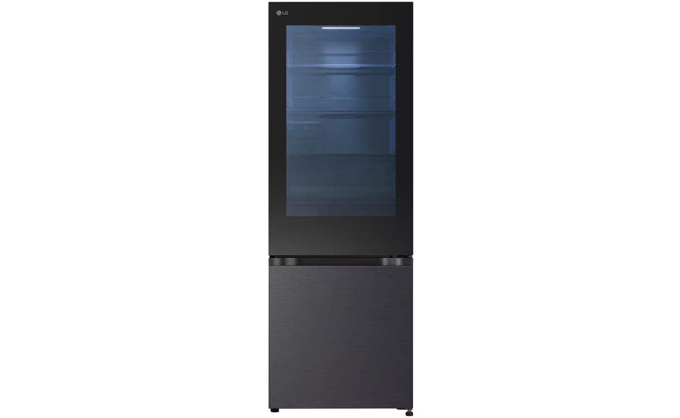 LG 340L Instaview Bottom Mount Fridge (Matte Black) GBV300MBL