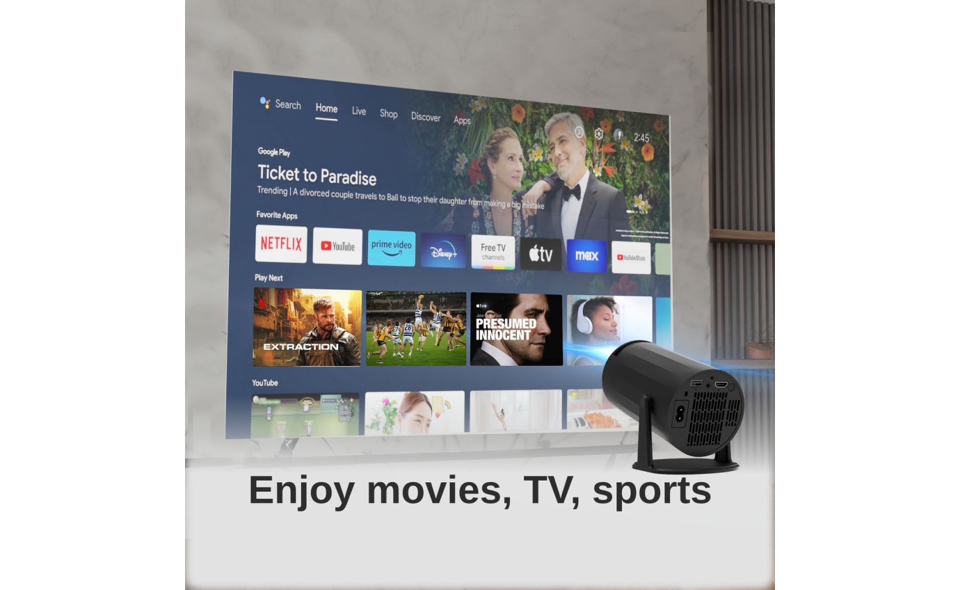 Laser Multi Angle Android LED Projector PJTUHDAB877