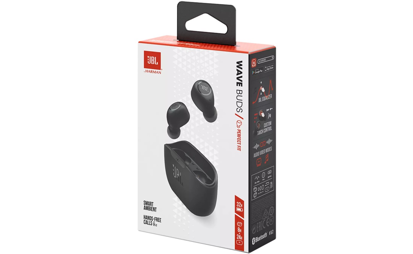 JBL Wave Buds True Wireless Earbuds (Black) JBLWBUDSBLK