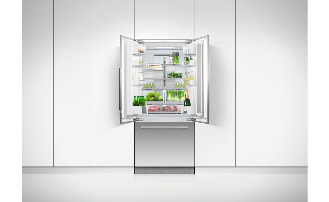Fisher & Paykel 80cm Series 7 Integrated French Door Refrigerator Freezer, Ice & Water RS80AU1