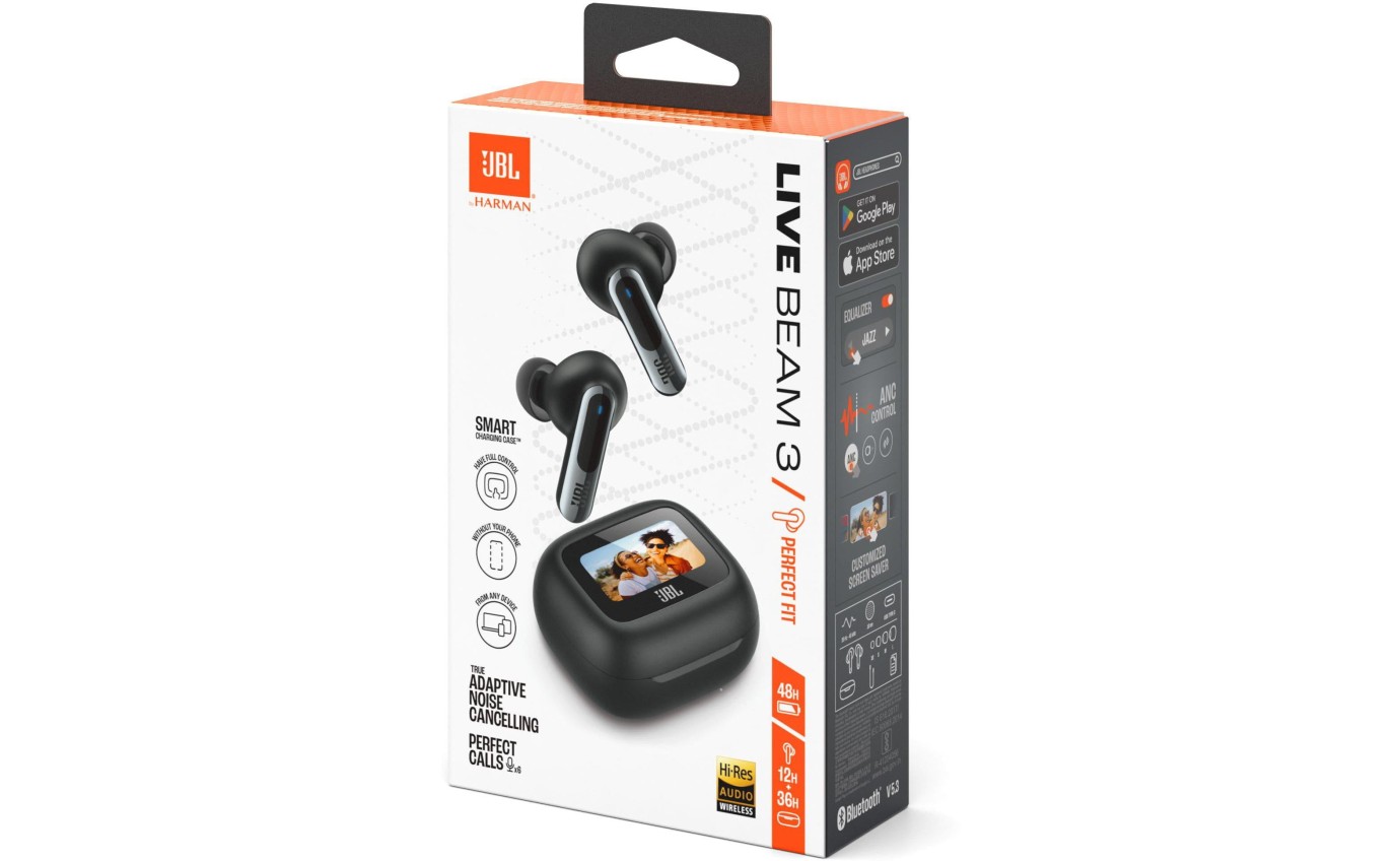 JBL Live Beam 3 TWS Noise Cancelling In-Ear Headphones (Black) JBLLIVEBEAM3BLK