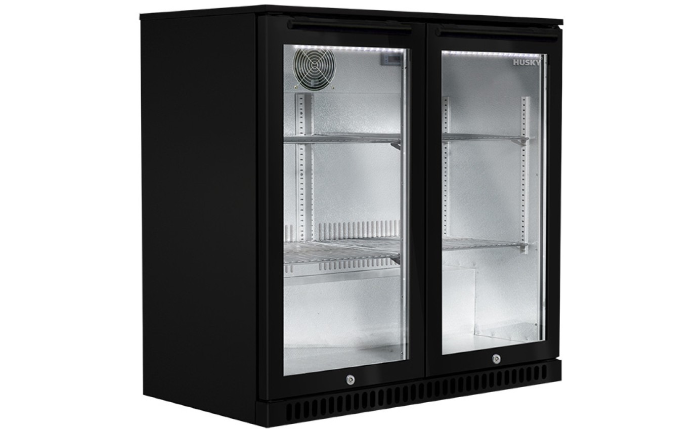 Husky 190L Alfresco Double Door Bar Fridge (Black) ALFC2BLK840