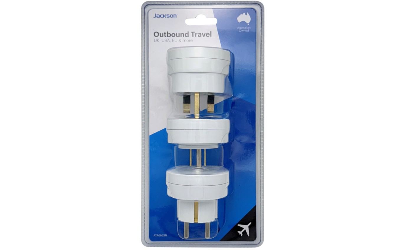 Jackson Outbound Slim Travel Adaptor Pack (USA, EU & UK) JPTA6663M