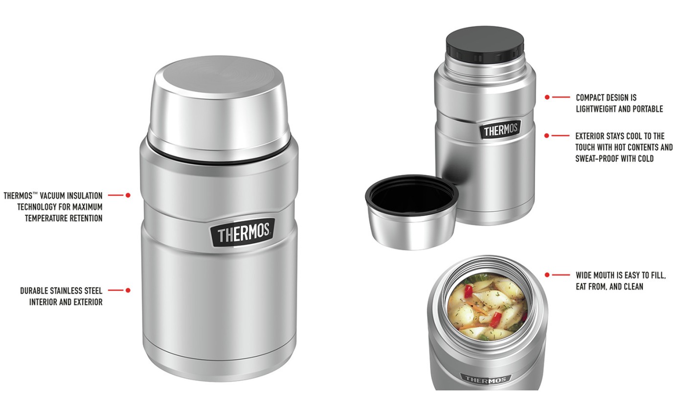 Thermos Stainless King&trade; Vacuum Insulated Food Jar 710ml (Stainless Steel) SK3020ST4AUS