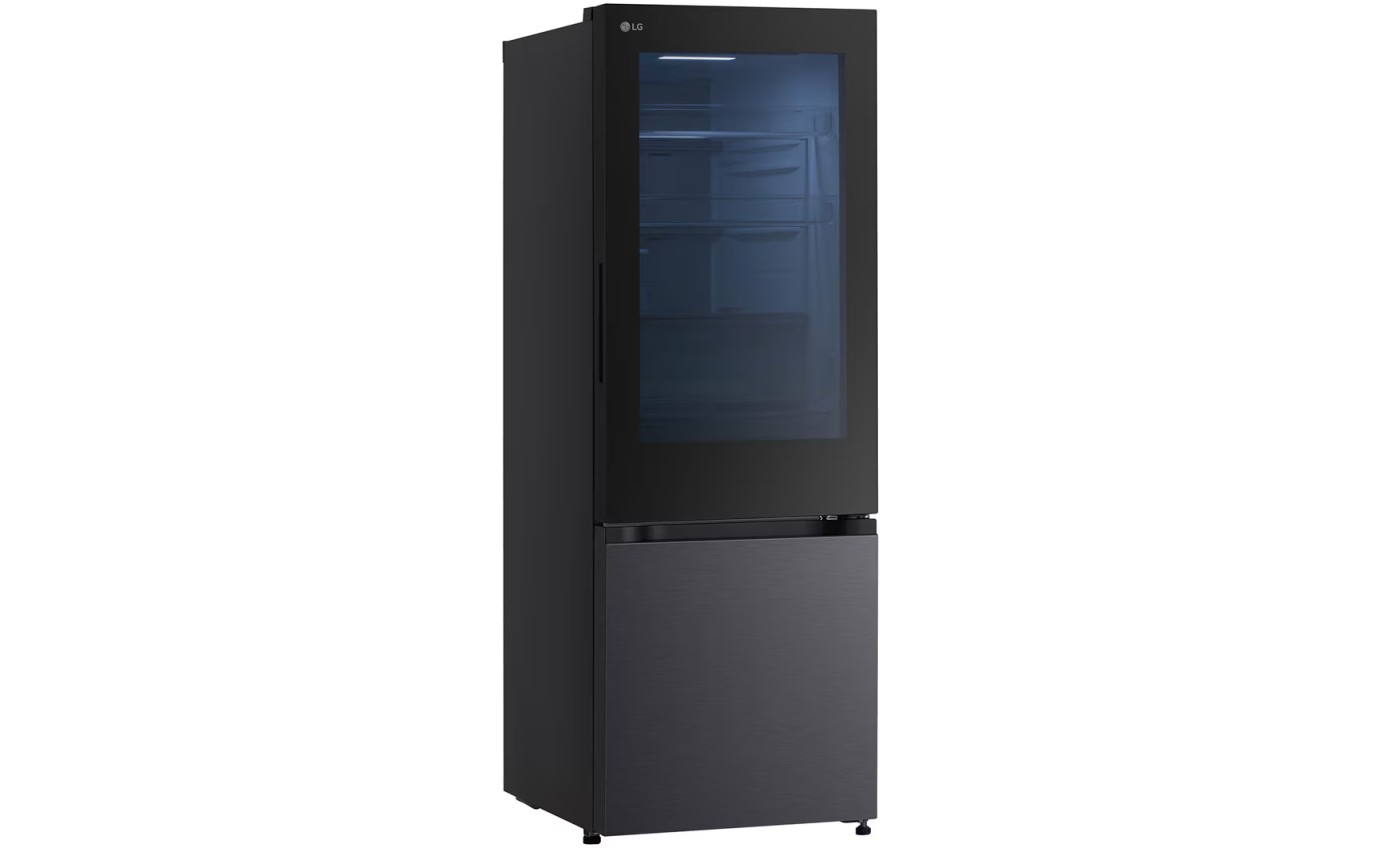 LG 340L Instaview Bottom Mount Fridge (Matte Black) GBV300MBL