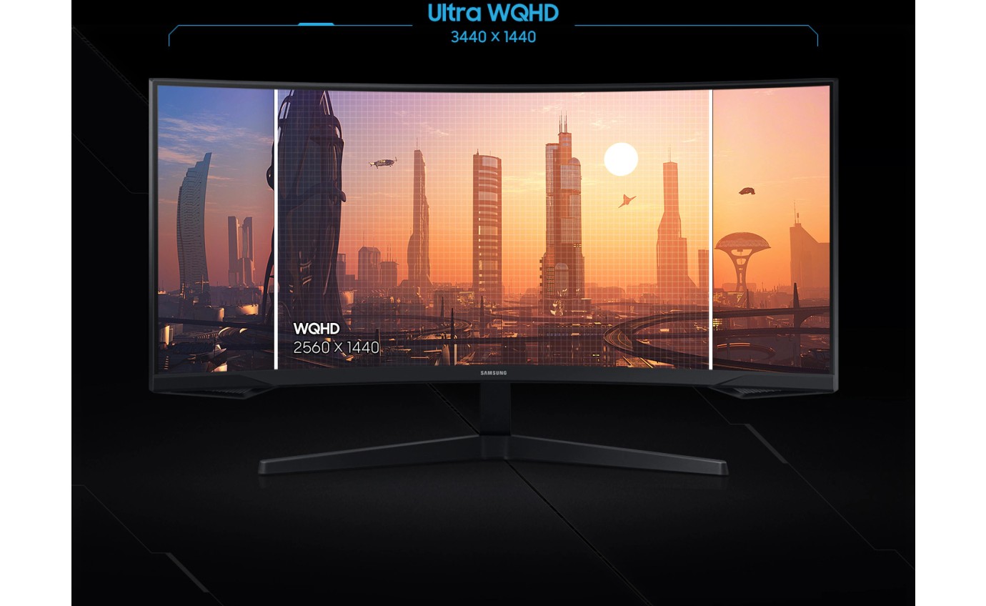 Samsung 34 inch Odyssey G55T Curved WQHD 165Hz Gaming Monitor LC34G55TWDEXXY