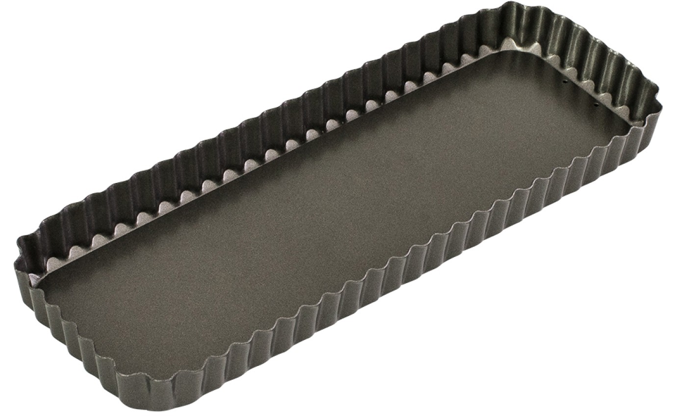 Bakemaster Loose Base Fluted Rectangular Flan/Quiche Pan 40036