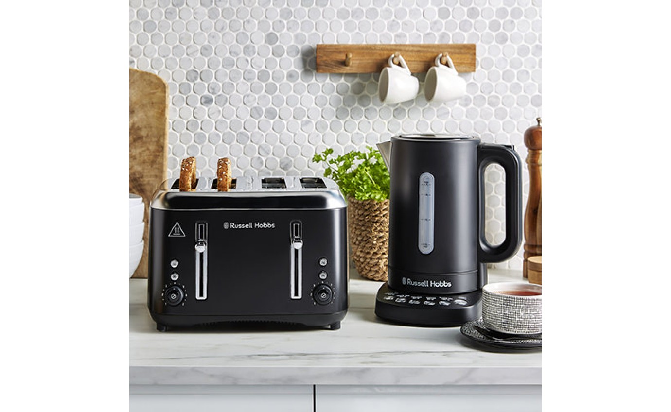 Russell Hobbs Addison 4 Slice Toaster (Matte Black) RHT514BLK