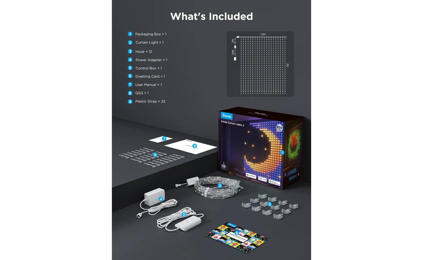 Govee Curtain Light 2 (2m x 1.5m) H70B35A1