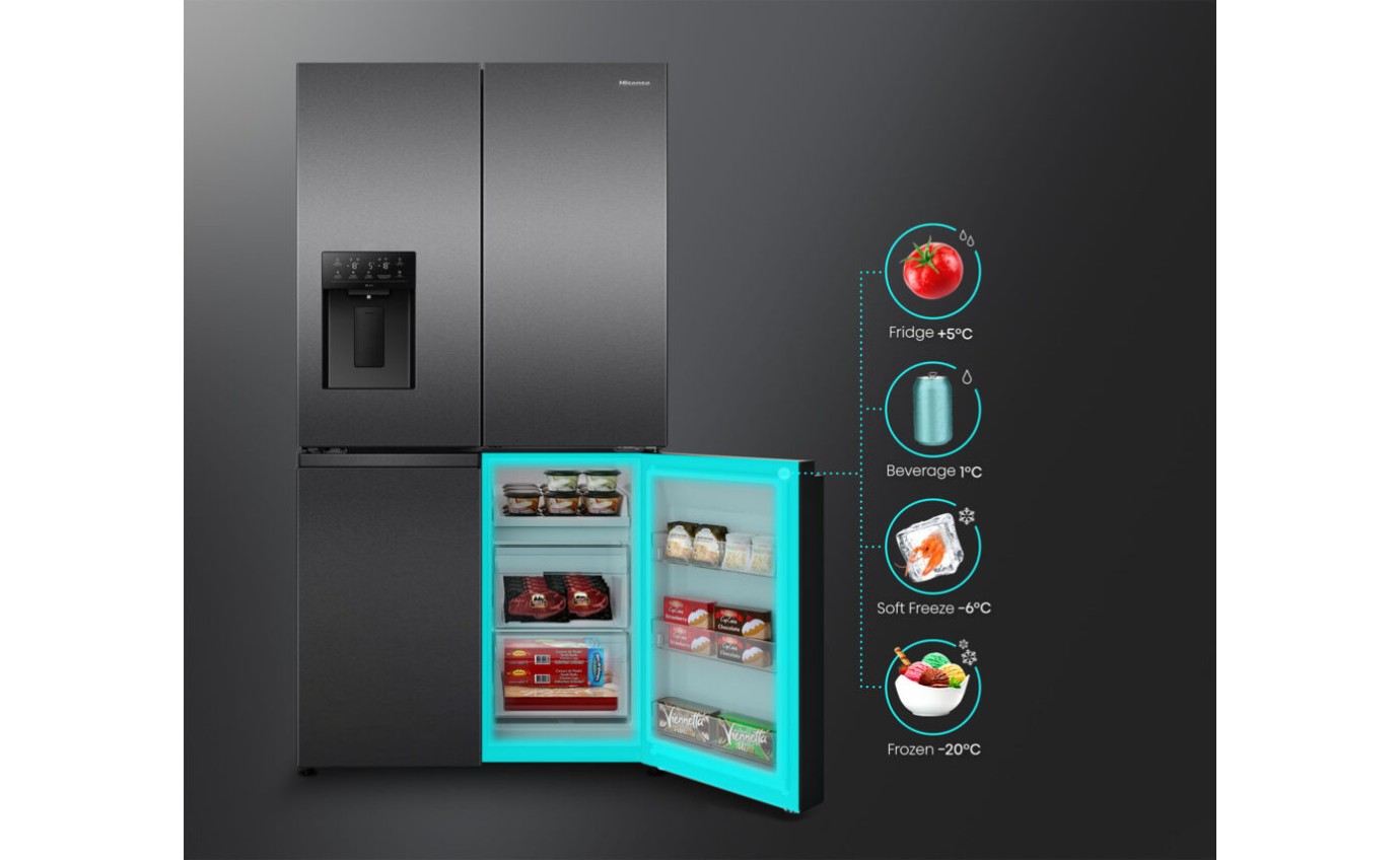 Hisense 640L PureFlex French Door Fridge (Dark Stainless Steel) HRCD640TBW