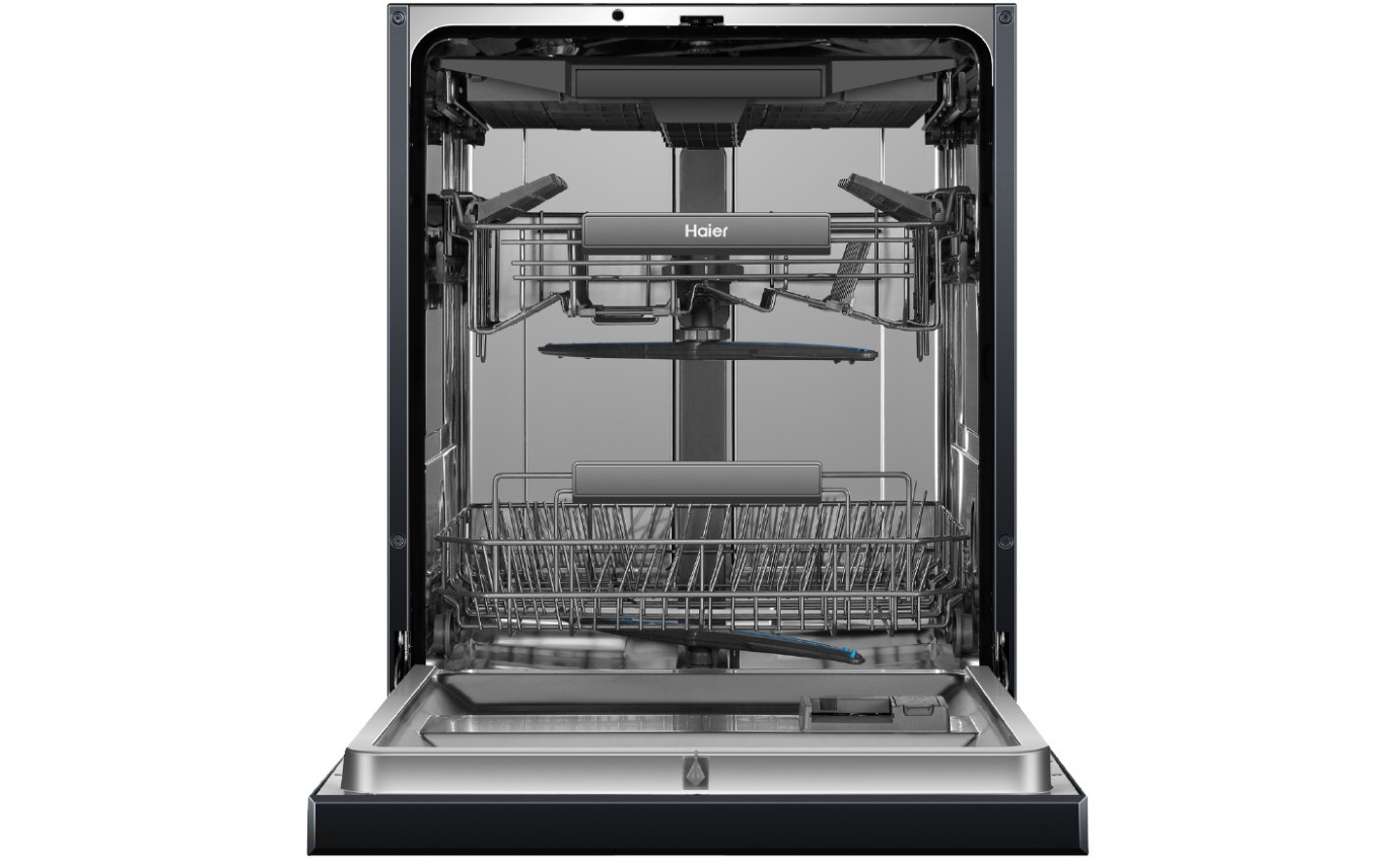 Haier 60cm Built-under Dishwasher with Steam Sanitise (Black) HDW15U3B1