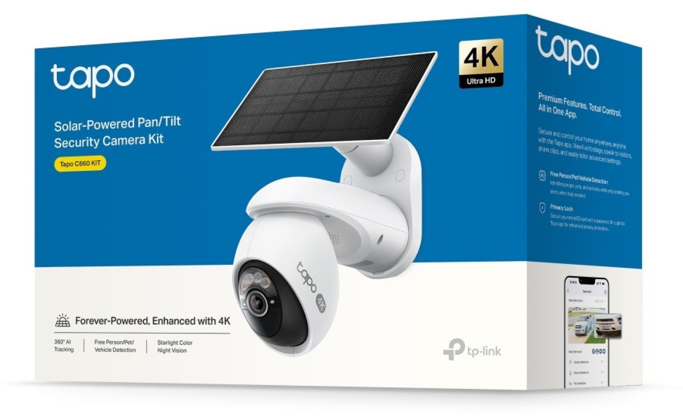 Tapo 4K 8MP Solar-Powered Pan/Tilt Security Camera Kit TAPOC660KIT