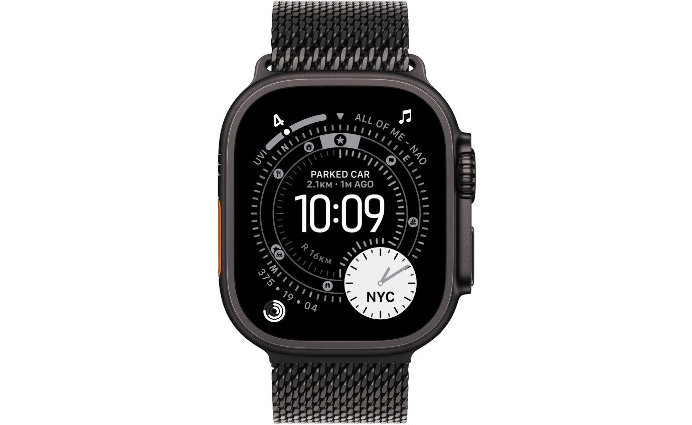 Apple Watch Ultra 3 49mm Black Titanium Case with Black Titanium Milanese Loop (Medium) MF1Q4XA