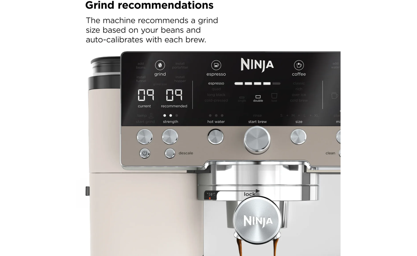 Ninja Luxe Cafe&trade; Premier Espresso Machine (Oat Milk) ES601WHANZ